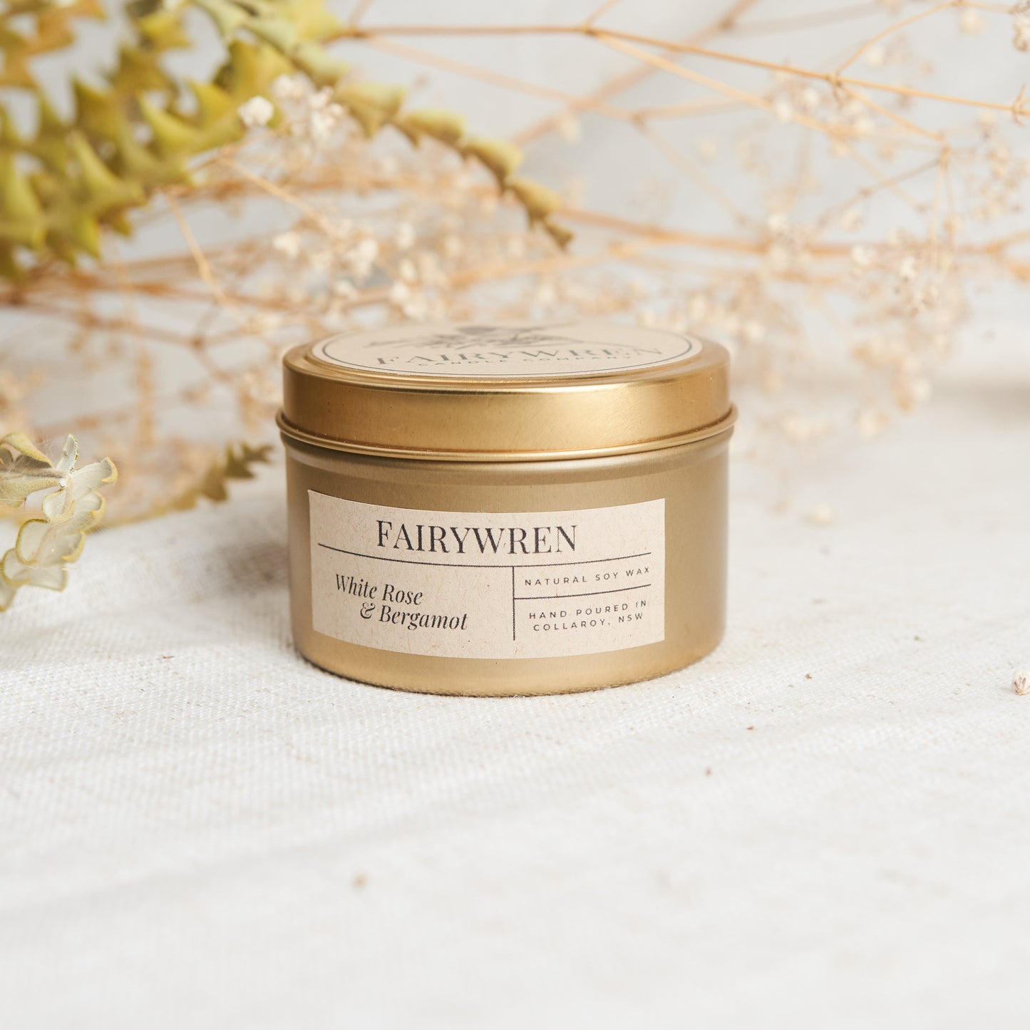 White Rose & Bergamot - Travel Tin Candle