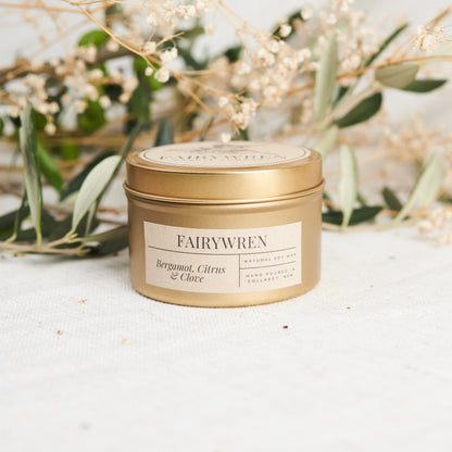 Bergamot, Citrus & Clove - Travel Tin Candle